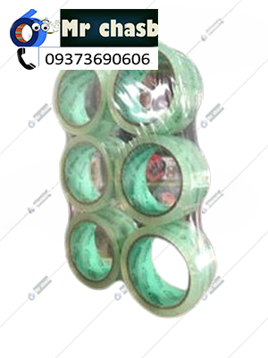 نوار چسب شیشه ای پهن کروم سبز 32 میکرون 90 یاردی بسته 6 عددی